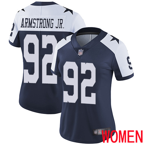 Women Dallas Cowboys Limited Navy Blue Dorance Armstrong Jr. Alternate 92 Vapor Untouchable Throwback NFL Jersey